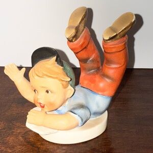 Baseball Figurine Boy Sliding Into Base Repaired